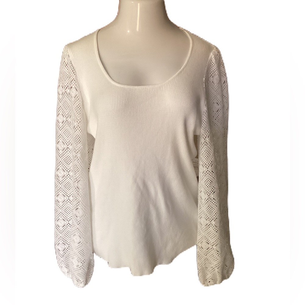 Piper & Scoot crochet sleeves top. XXXL